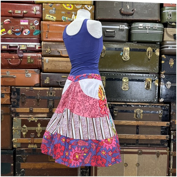 2005 Anthro Patchwork Boho Skirt by Aquarius - Picture 3 of 12
